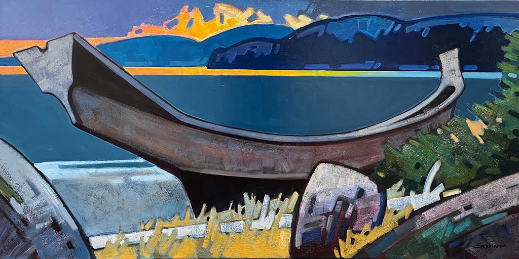 Cameron Bird artwork 'Morning Calm - Dugout' at White Rock Gallery