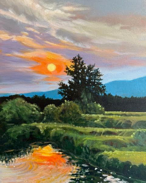 Janice Robertson artwork 'Janice Robertson - Sunset on the Dyke I' at White Rock Gallery