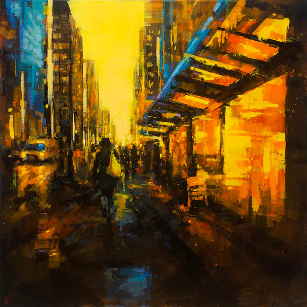 William Liao artwork 'Granville Street at Dusk' at White Rock Gallery